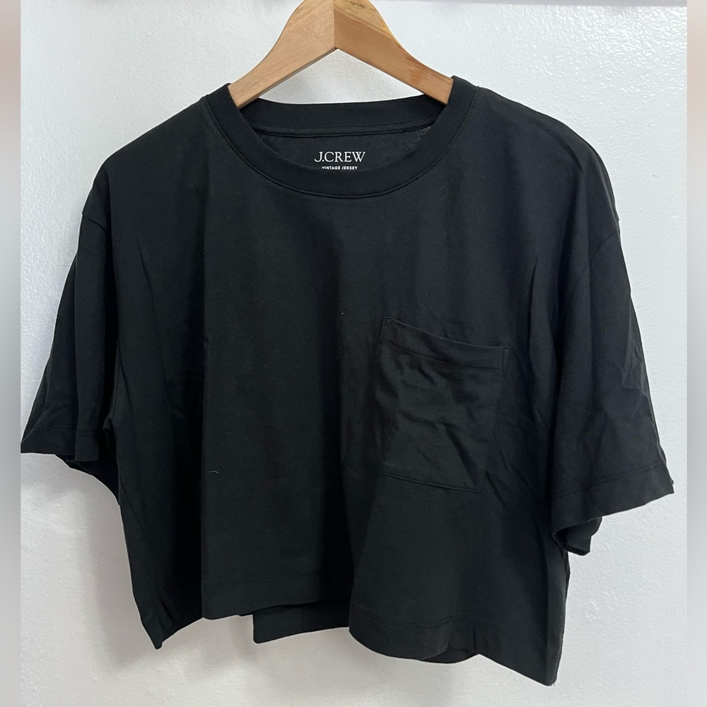 J.Crew Medium Cropped Black Tee